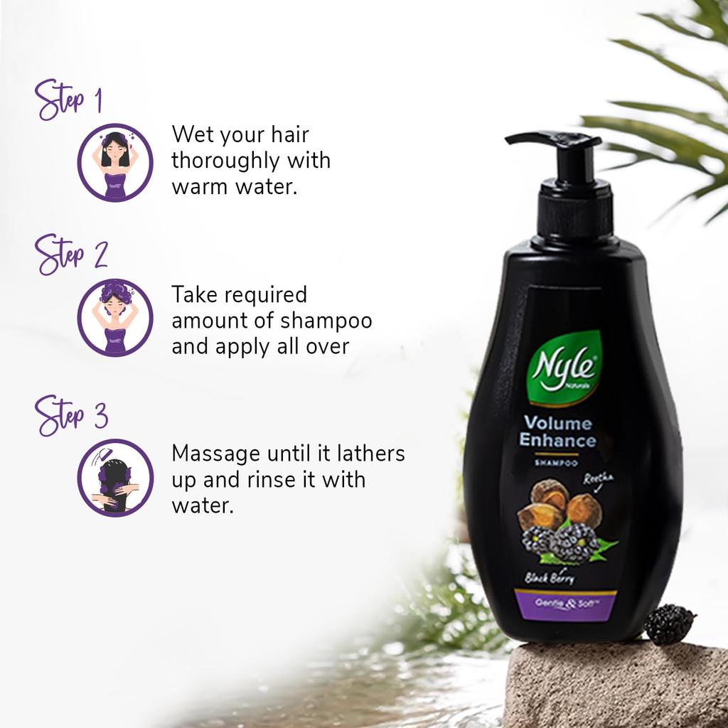 Nyle Volume Enhance Shampoo 800ml | Paraben-Free Liquid Cleanser For All Hair Types | Breakage Control & Volumizing Care