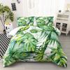 Palm Leaves Comforter Cover Duvet Cover Tropical Leaves Bedding Set Quilt Cover for Men Women, White 3 Pcs Queen King Size