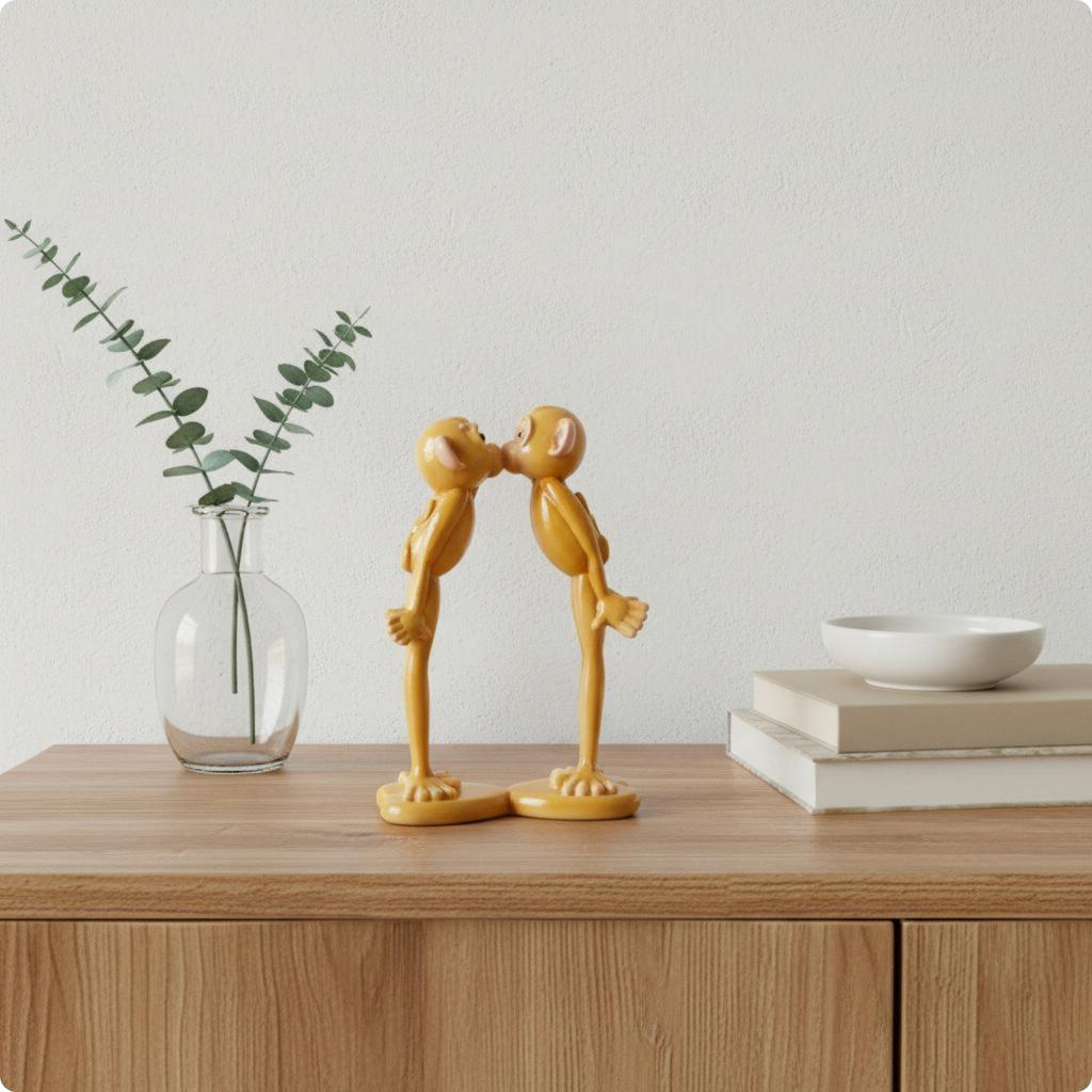Resin Monkey Figurine Glossy Tabletop Monkey Ornament Creature Statue Translucent Home Decoration Collectible for Cabinet
