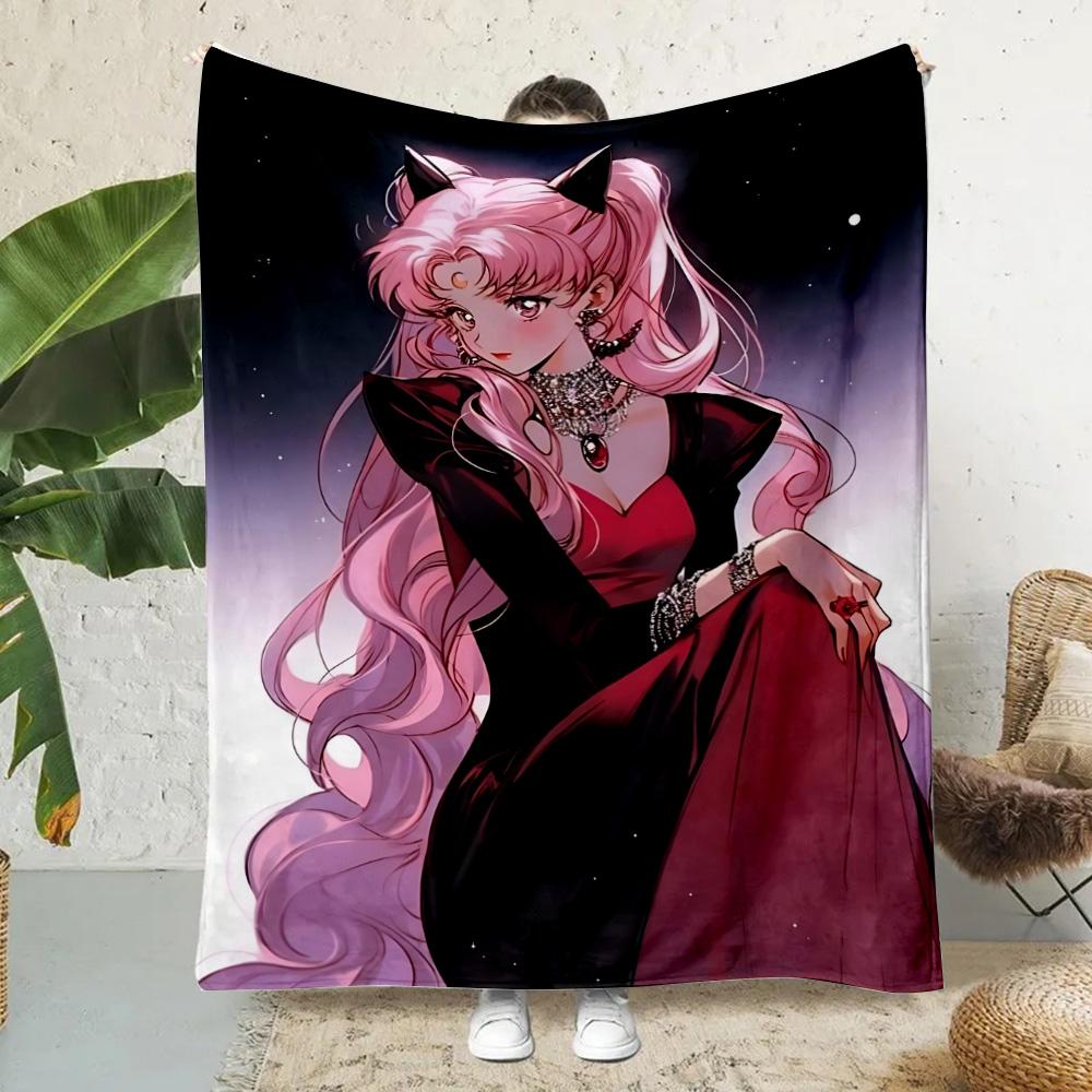 Anime Cartoon S-Sailor Moon Printed Blanket Picnic Blankets Warm Blanket Soft and Comfortable Blanket Home Travel Birthday Gift