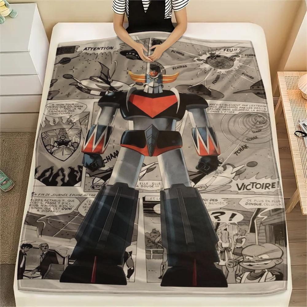 1 Stück Grendizer Goldorak Druck Flanelldecke, Hohe Qualität, Bequem für alle Jahreszeiten, Heimdekoration, Wärme und Komfort, Perfekt für Weihnachtsgeschenke 51