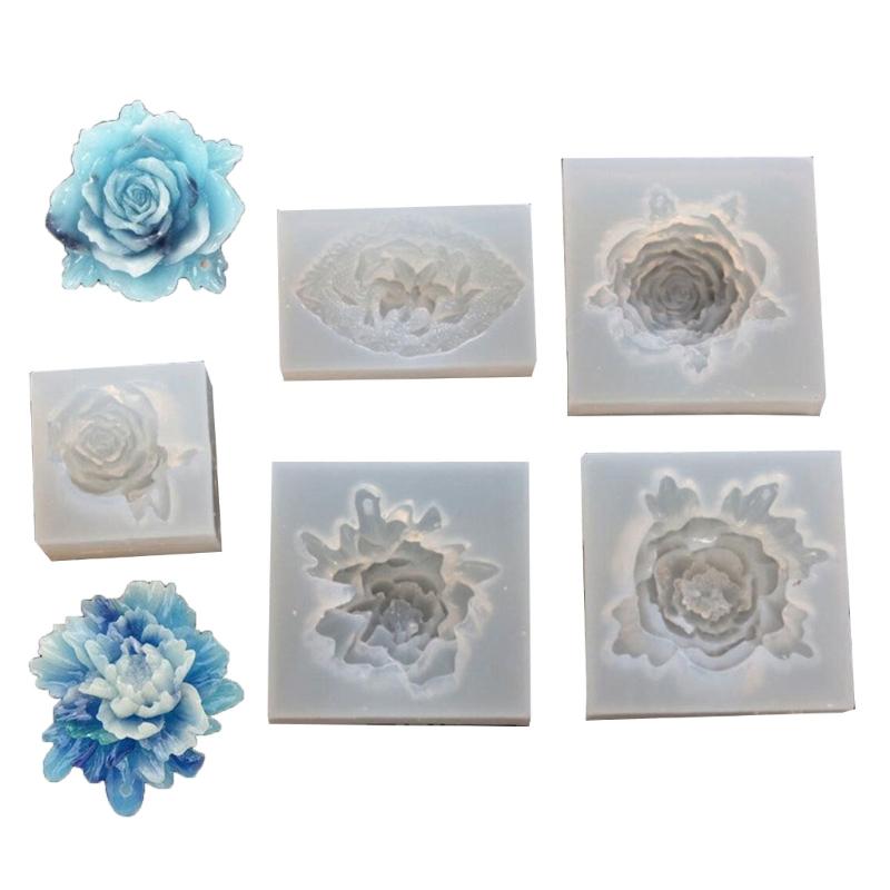 Soap Molds Candle Mould Epoxy Resin Moulds Crafts Moulds Flower Shaped Silicone Material Gift for DIY Hand-Making Lover