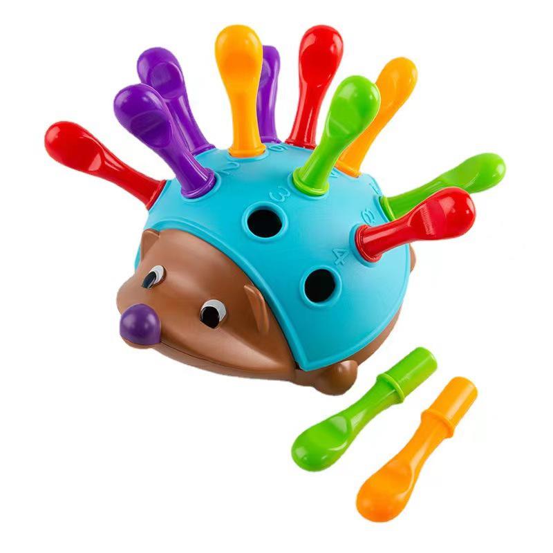 Montessori Hedgehog Puzzle: Educational Toy for Fine Motor Skills & Color Recognition (Ages 0-3)