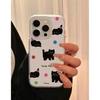 Frosted Polka Dot Cat Case for Apple 13/14/15/16/17 Pro Max - Transparent, Large-Hole Design