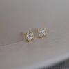 925 Sterling Silver Plating 14K Gold Inlaid Zircon Exquisite Flower Earrings for Women Simple Jewelry Gift