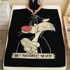 1PC Sylvester the Cat Print Flannel Blanket, High Quality Comfortable for All Seasons, Home Decor, Warmth and Comfort, Perfect for Christmas Gifts