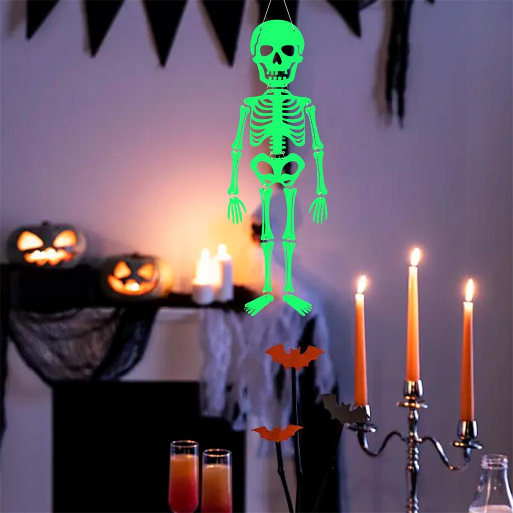 Spooky Halloween Skeleton Decorations for Outdoor Yard Garden - Glow in The Dark Party Supplies and Hanging Ornaments