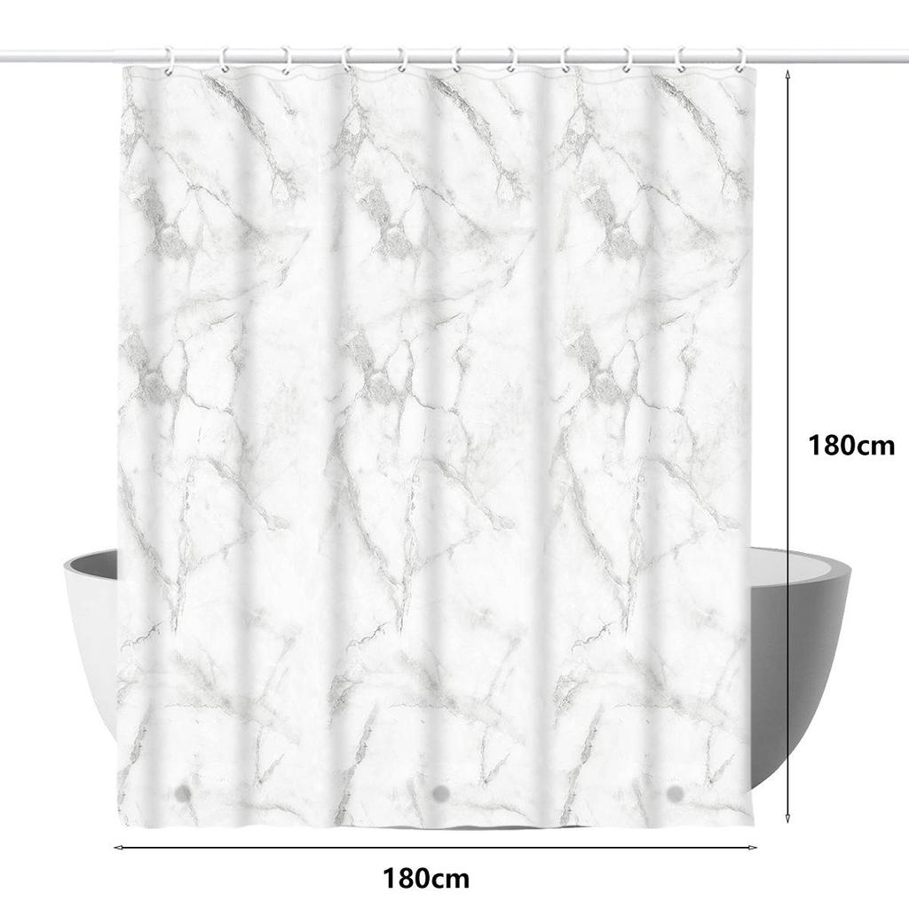Waterproof Marble Print PEVA Shower Curtain - Moisture-Proof, Thickened Bathroom Partition