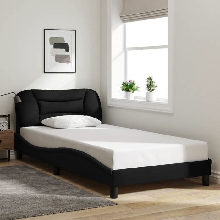 VidaXL Cadre de Lit avec Tête de Lit, Lit Rembourré, Sommier à Lattes, Lit Simple, Lit Adulte de Chambre à Coucher 3207753