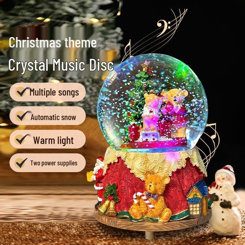 Crystal Ball Music Box Night Light – Christmas & New Year Gift for Kids