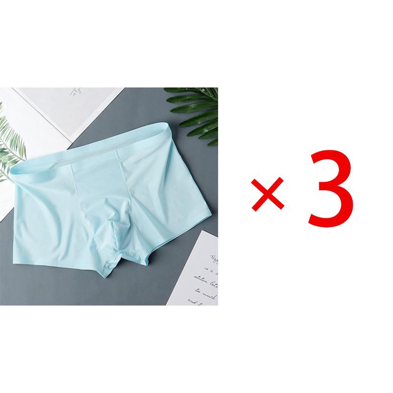 3 STÜCK/SET Eis Seide Nahtlose Herren Boxershorts Atmungsaktive Unterwäsche Männlich Ultradünne Atmungsaktive Slips XL-3XL