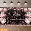 A 2D flat banner for party decoration with the words "Happy Birthday" written on it.PMJ