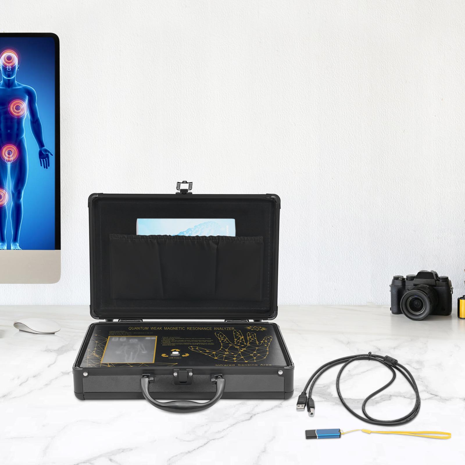 

Алюмінієвий Квантовий Магнітно-резонансний Аналізатор Тіла Чорний, Іспанська Англійська Всі Windows 31*21*9см для Дому Клінік чорний