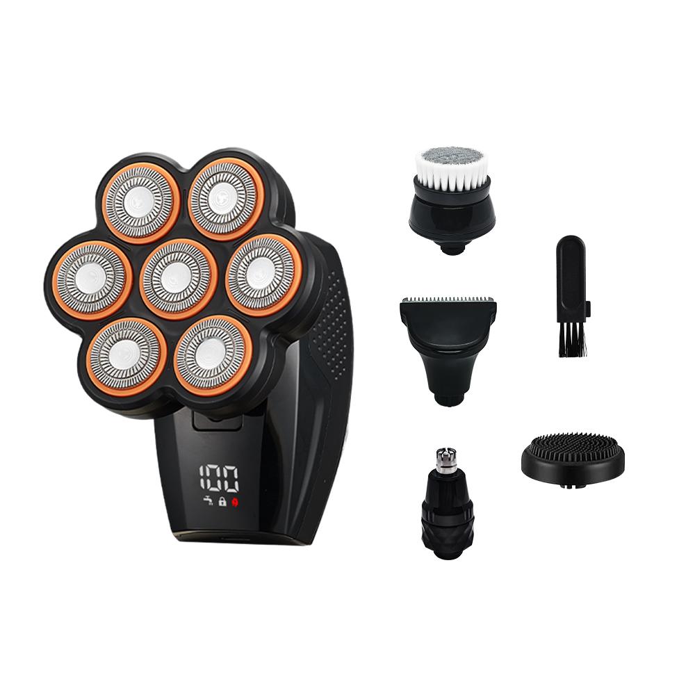 Electric Shaver Men 7D Floating Beard Bald Head Razor Waterproof Wet Dry Razor Head Portable Mini Rechargeable Male Skull Shaver