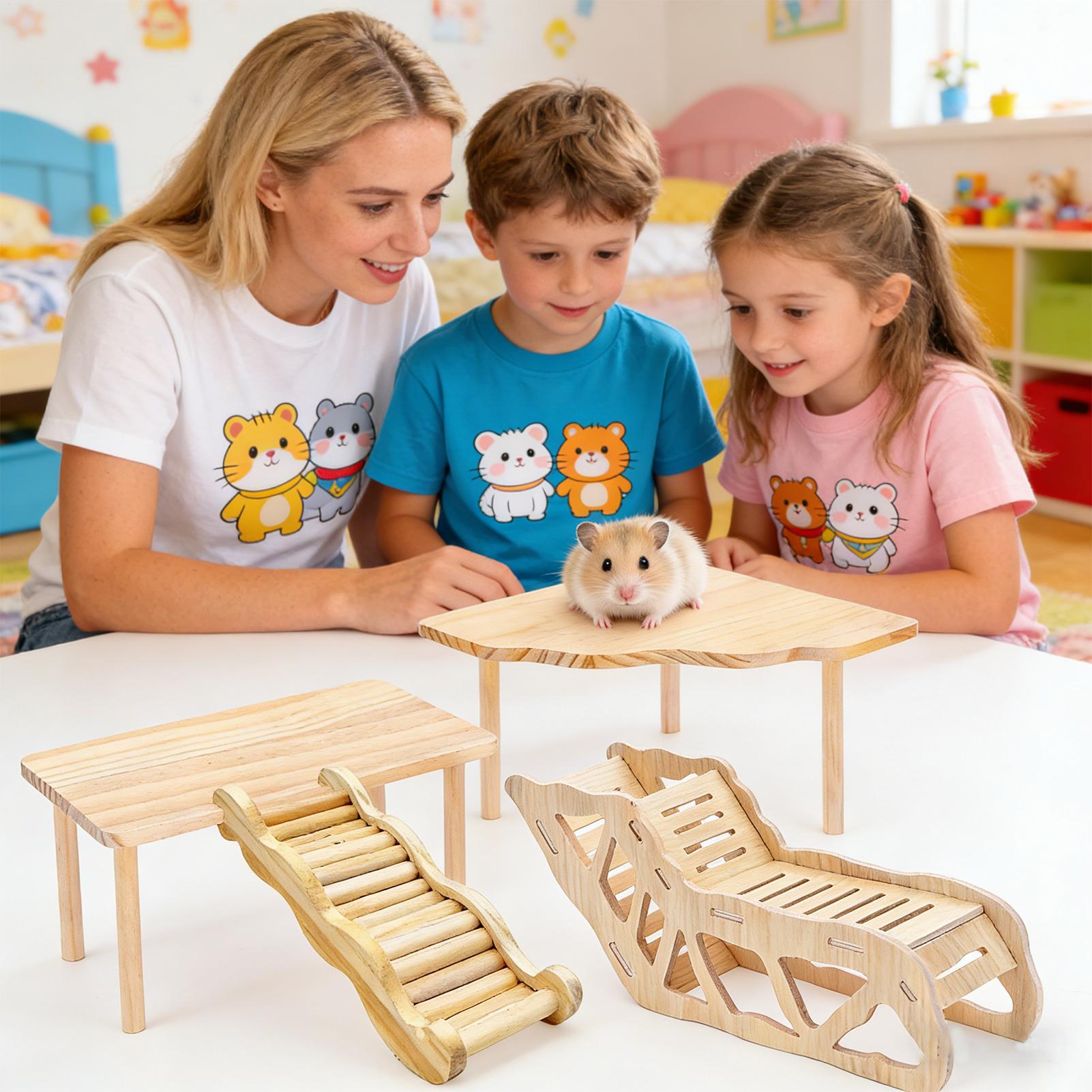 Hamster Playground Wooden Cage Ramp Wooden Hamster Cage Accessories For Gerbil Mouse Mice Small Animal Ferret Squirrel China Mainland