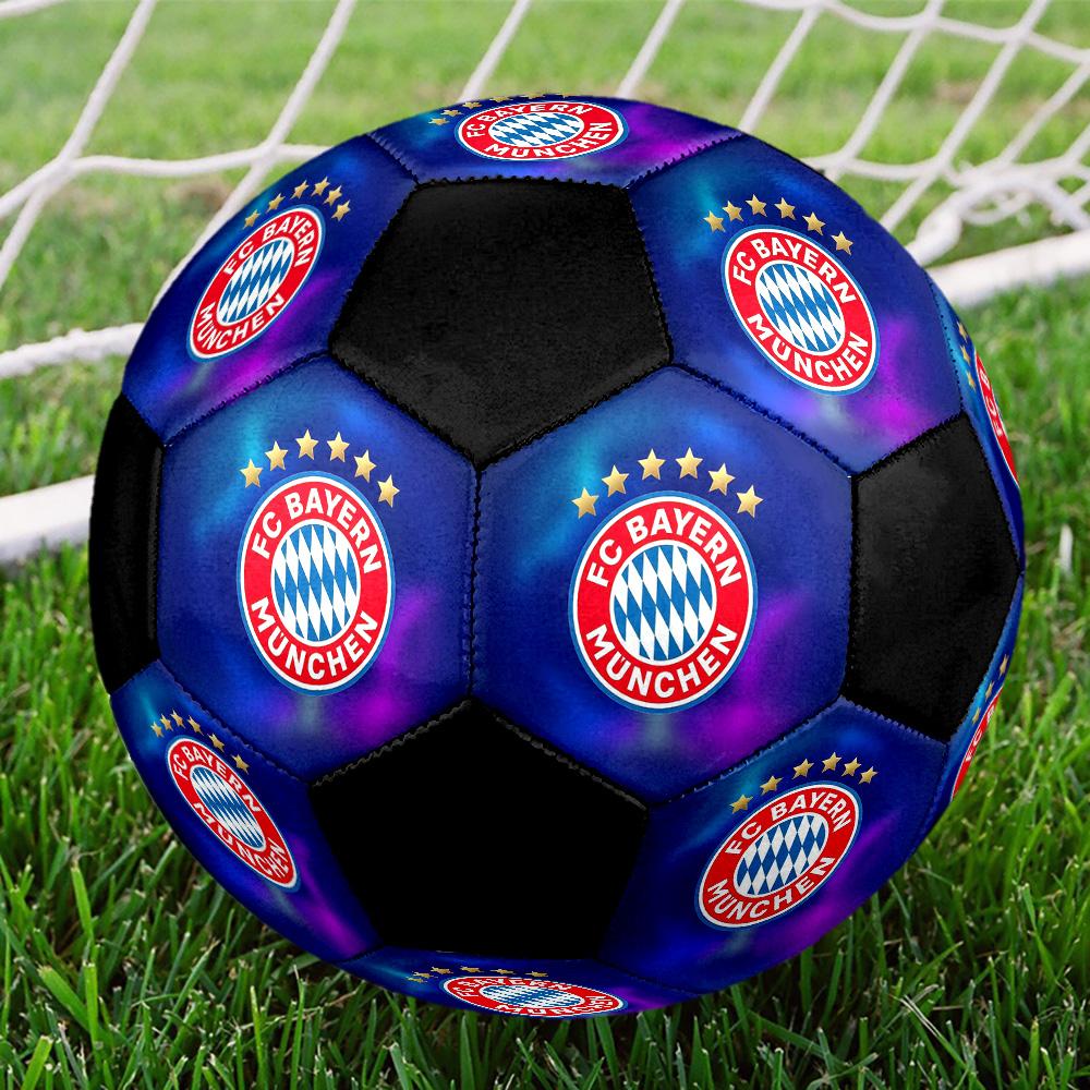 Balón de Fútbol FC Bayern München Colorido Para Todas las Edades Cosido a Máquina PVC Listo para Competición Duradero Alto Rebote. TAMAÑO5