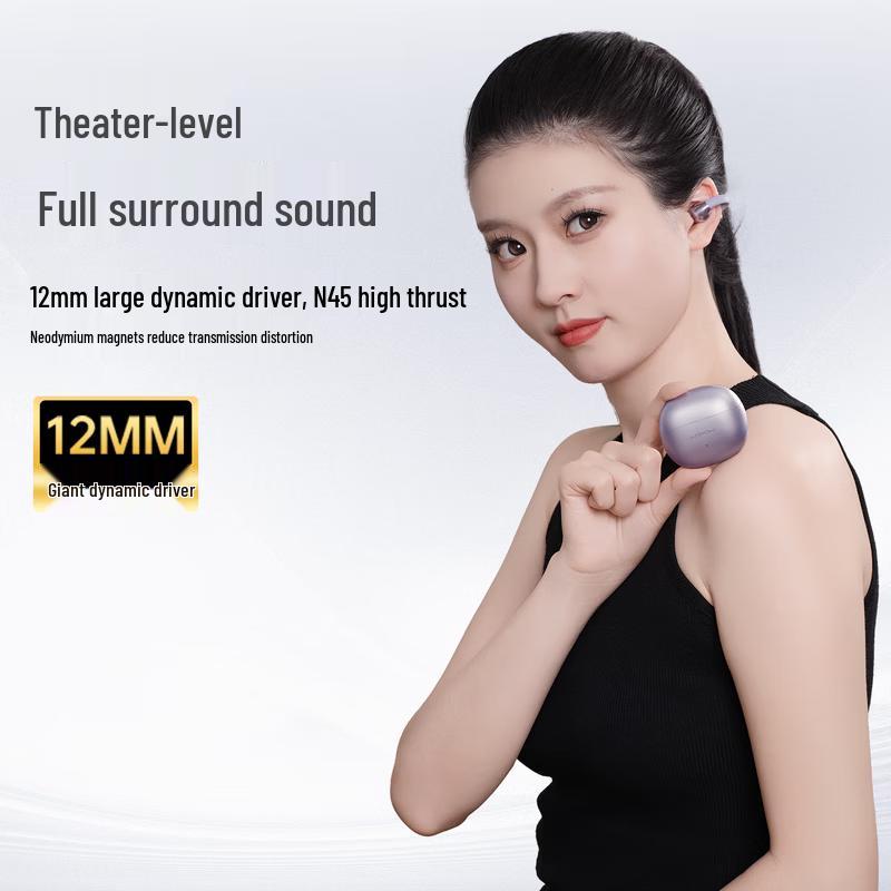 WOPOW OWS18 Open-Ear Clip-On Bluetooth Headphones with ENC Noise Reduction