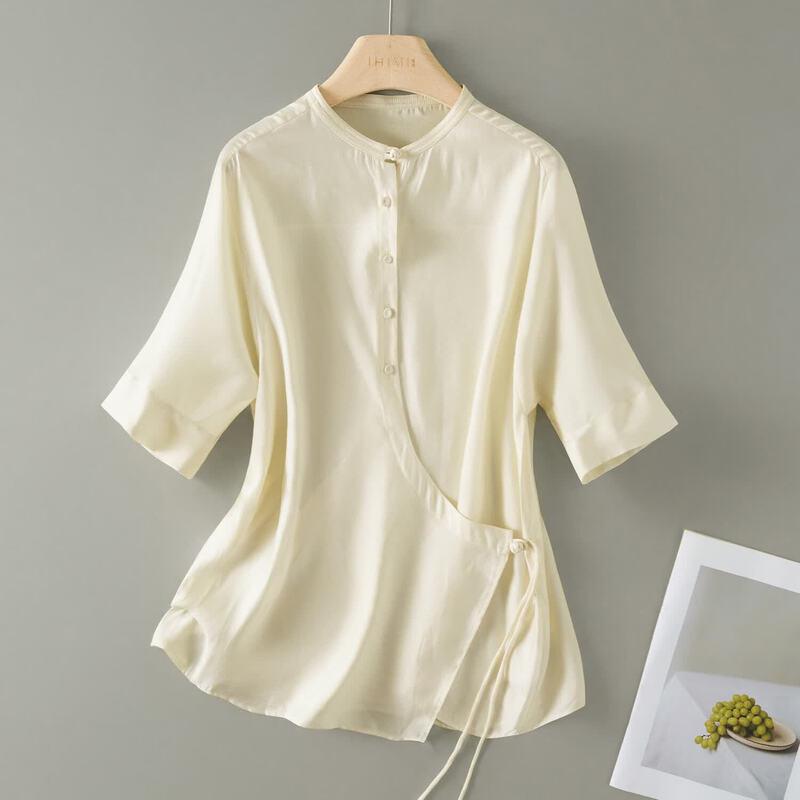 IHIMI New Chinese Style Satin Feel Blouse S