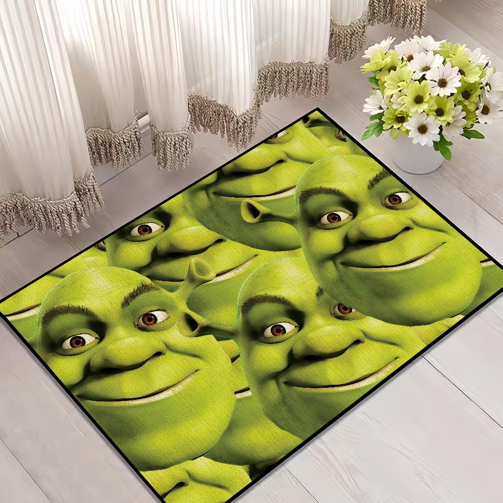 funny Classic Home Bedside Rug Kitchen Bath Floor Mat Hallway Balcony Carpet Green Face Entrance Doormat hogar Decor s-Shreks