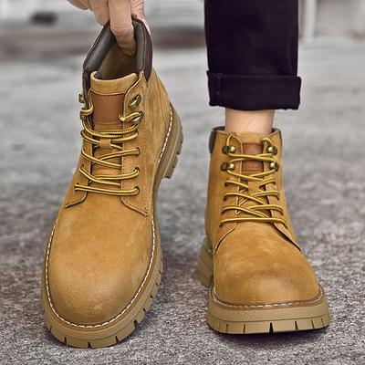 Martin Boots Men's Autumn and Spring New Rhubarb Boots High-top Men's Boots British Style Boots First Layer Pigskin Tooling Boots