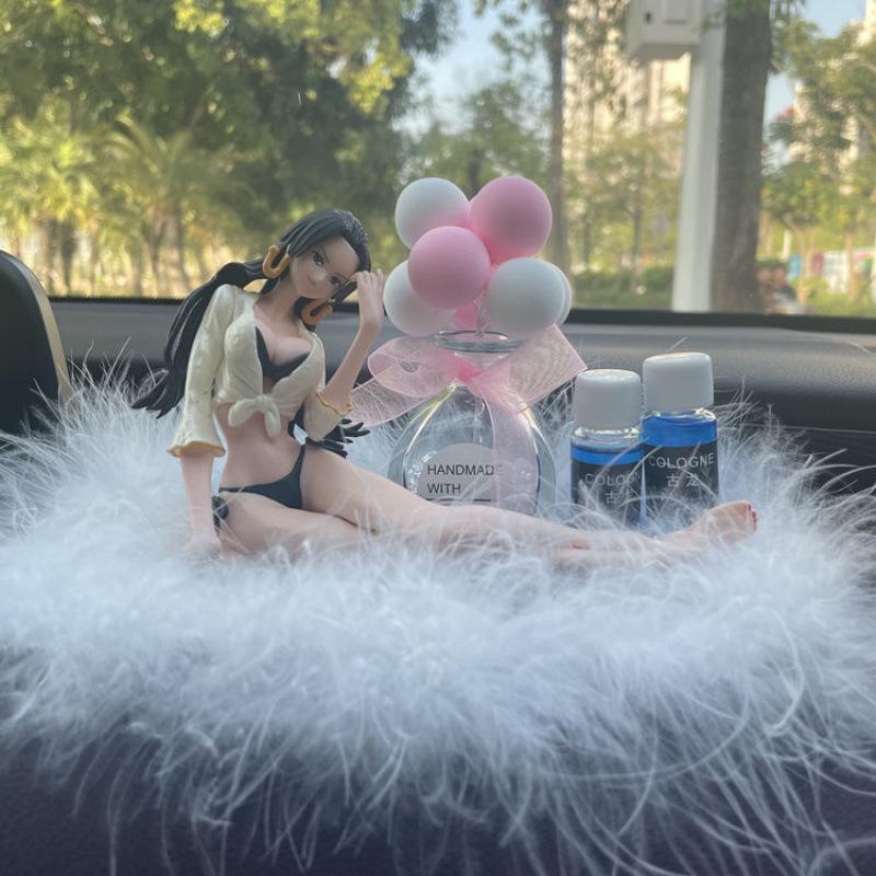 Premium Anime Car Ornament: Aromatherapy Luffy & Yukino Figurine