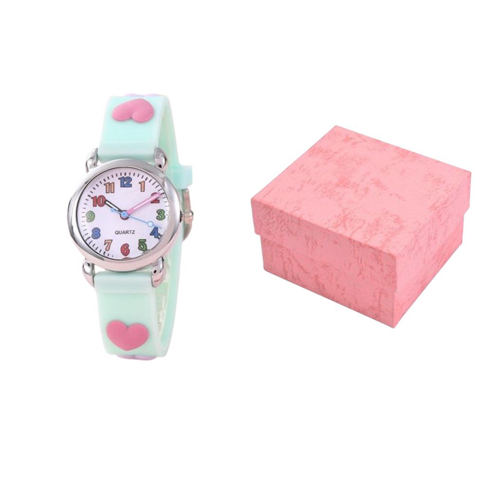 1pc/2pcs/4pcs-Colorful Digital Children's Heart-shaped Watch, Suitable for Christmas Gifts, Watch and Bracelet Sets