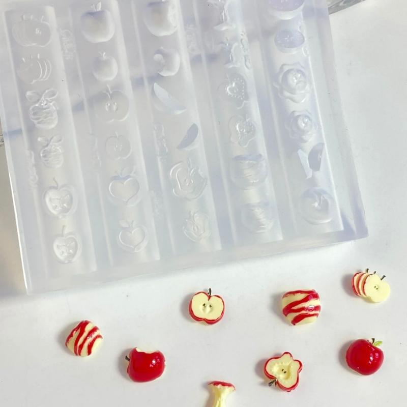 Cartoon Cute Animals 3D Silicone Nail Mold Diy Fruit Design Transparent Mold Manicure Design Tools Nail Art Decoration