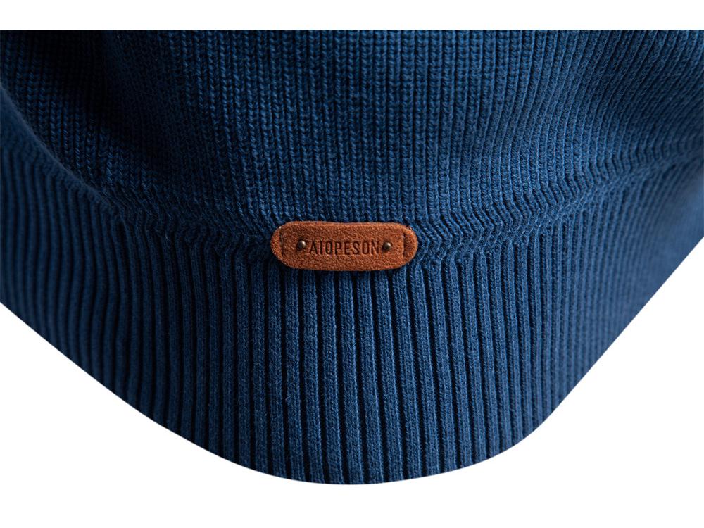 2023 Autumn/Winter Men's European Size Solid Color Zipper Stand Collar Long Sleeve Sweater