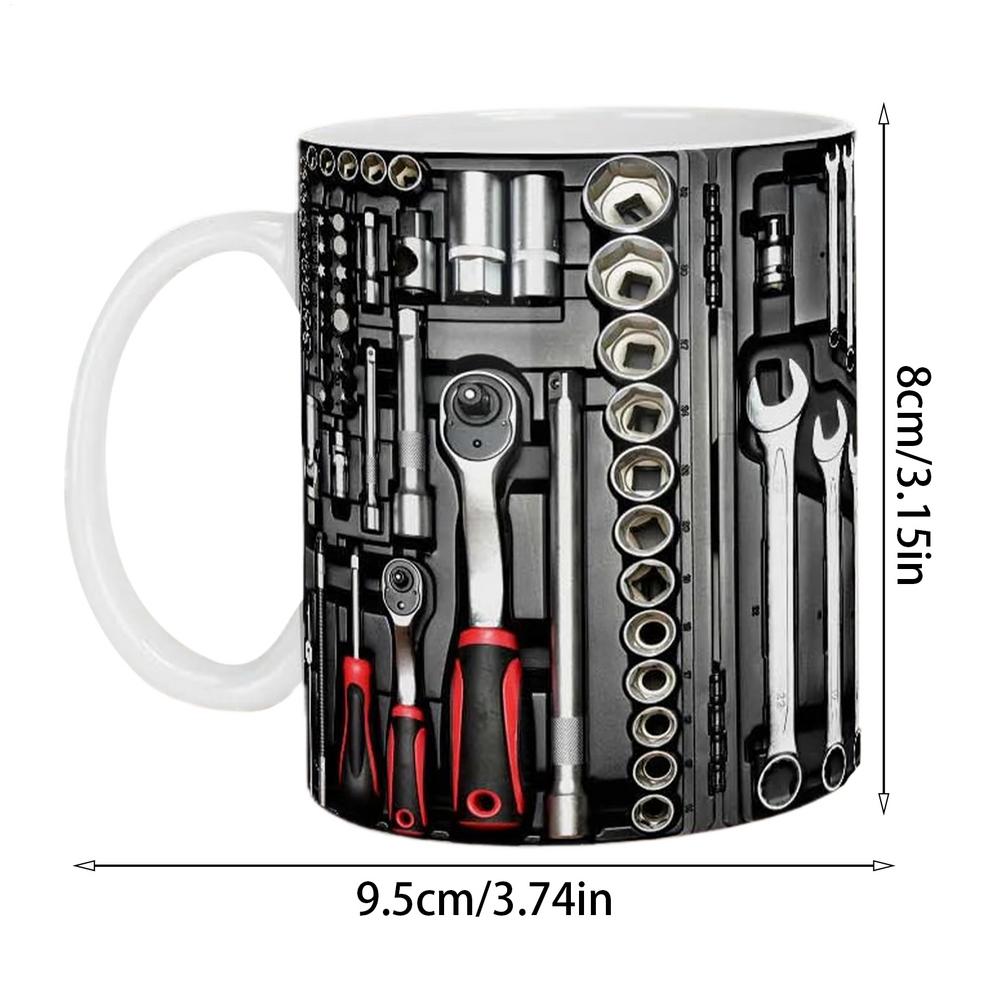

Набор кружек-инструментальных ящиков механика 11 унций керамическая чашка для чая-инструментального ящика для папы, кружка для инструментов машиниста, мотивационный набор инструментов для мастера, гаечные ключи 350ml