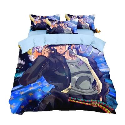 Set de lenjerie de pat Anime JoJo Bizarre, Set de lenjerie de pat Adventure Jotaro Kujo, Husă de pilota JoJo Față de pernă Pat băieți Adult