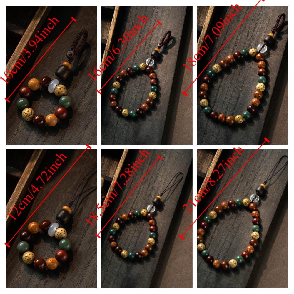 Charm Holzperlenanhänger Tibetische Perlen Schlüsselband Kreativer Autoschlüsselanhänger Rucksackdeko