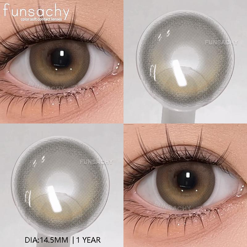 FUNSACHY 2pcs Blue Contact Lenses for Eye Natural Beauty Colorful Lense Beauty Cosmetics Pupils Yearly Use