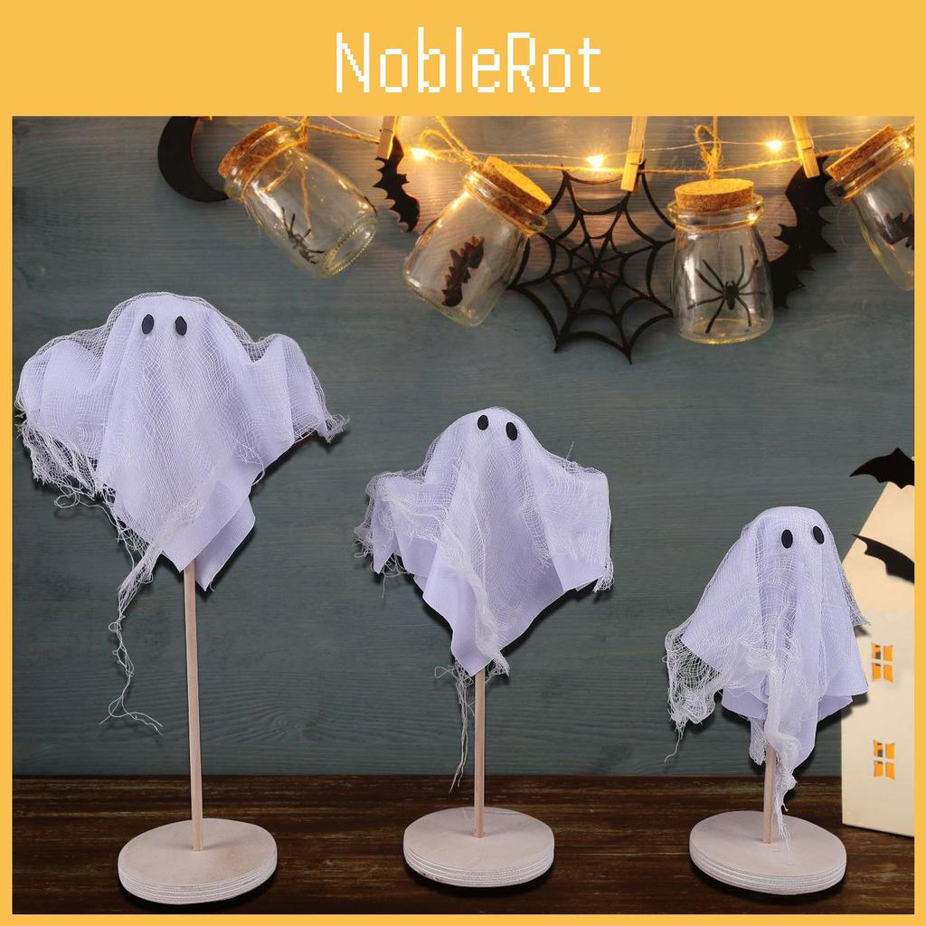 Fabric Witch Halloween Broom Decor Set Colorful Mesh Trick Or Treat Festivities