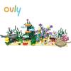 Ovly DIY Kreative Unterwasser Welt Abenteuer Hai Teufel Fisch Ozeane Tier Pflanze Aquarium Display Kleine Partikel Bausteine Set für MOC
