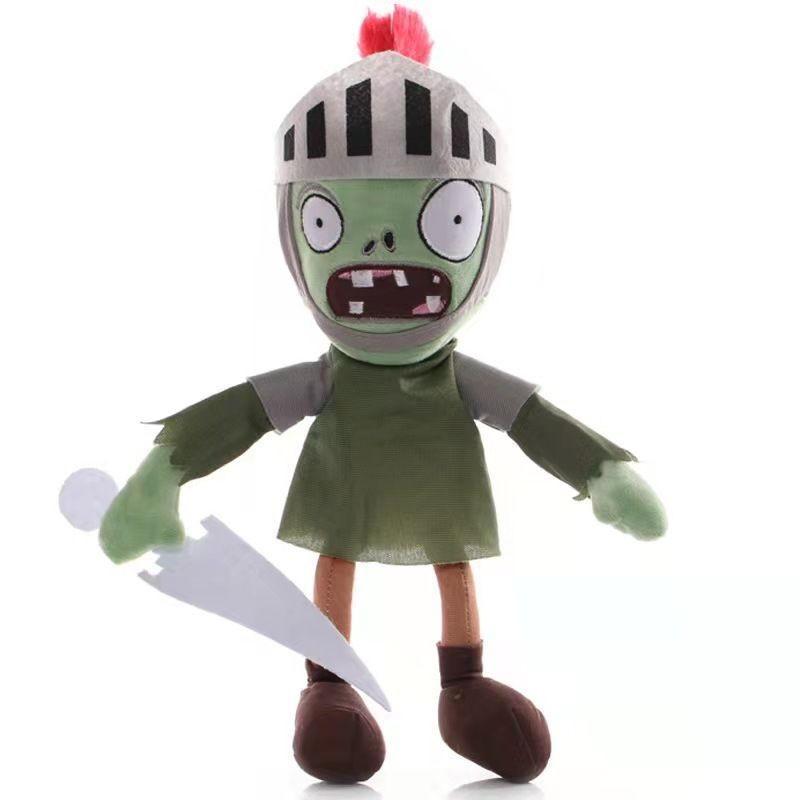Plants Vs Zombies Sports Newspaper Roadblock Iron Bucket Zombie Plush Toy Doll For Kids And Collectors
