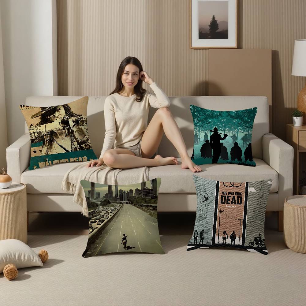 Classic Movie T-the W-walking D-dead Decorative Room Aesthetics Pillow Case Home Decor Bedroom Sofa Bed Couch Pillow Cover