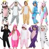 Kigurumi Dessin Animé Pour Enfants Onesie Animal Pyjama Licorne Chat Dinosaure Vache Halloween Carnaval Costume Une Pièce Vêtements de Maison