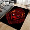 "Red Wolf Head Pattern Carpet with Mandala Design On Black Background" Suitable for Use As an Anti-slip for Living Room Bedroom Sofas