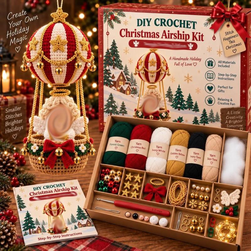 DIY Crochet Kit Christmas Decorations Handmade Amigurumi Ornament Set Holiday Crafting Home Decoration