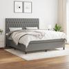 Vidaxl Cama Continental com Colchão, Tecido Cinza Escuro 180X200 Cm