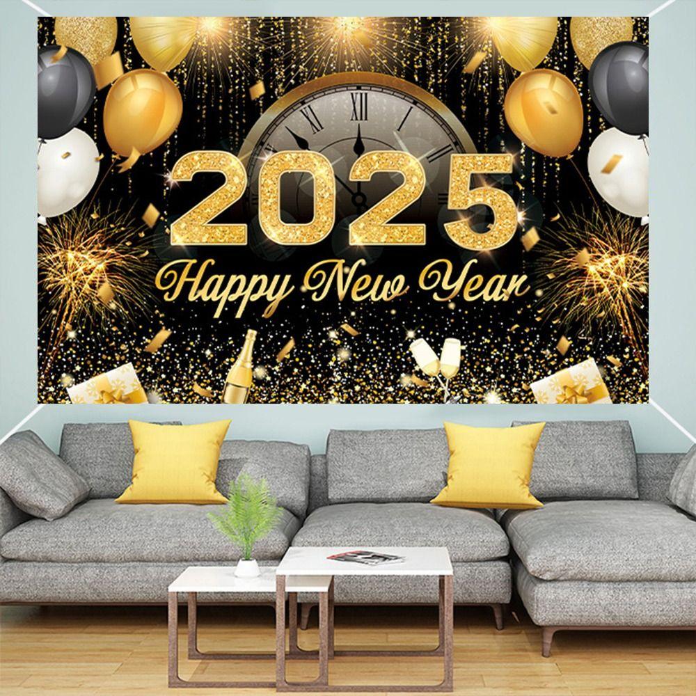 New Year Theme Happy New Year Photography Backdrop Background Banner  Home Party Decor