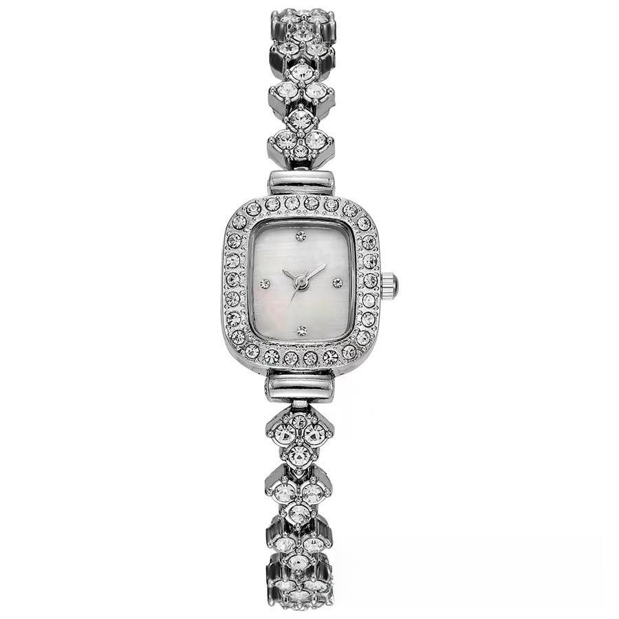 Classic Square Ladies Quartz Watch With Alloy Band For Casual Wear