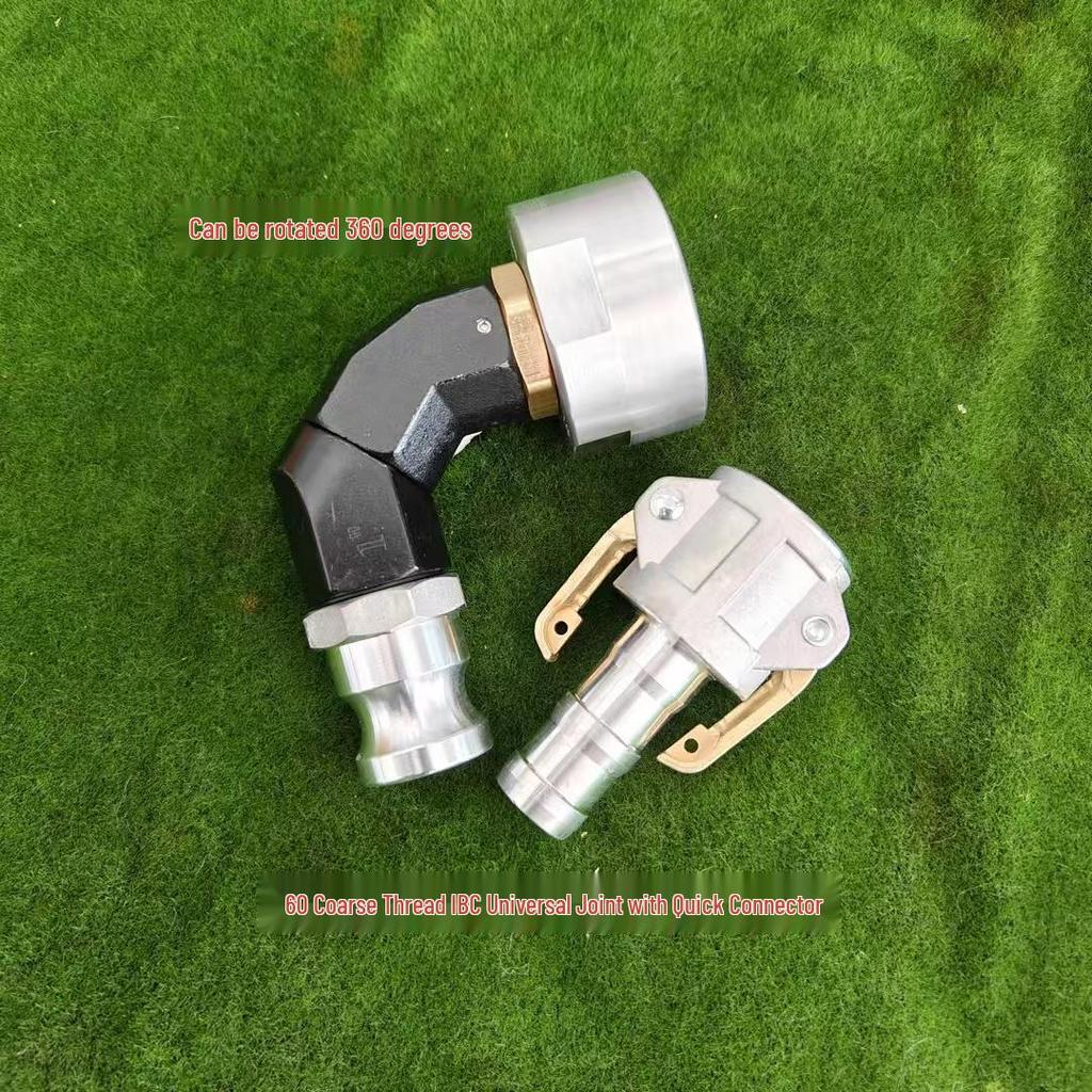 IBC Tote Quick Connector: Aluminum Alloy, Coarse Thread to 1", 1.5", 2" Insert Pipe Connector.