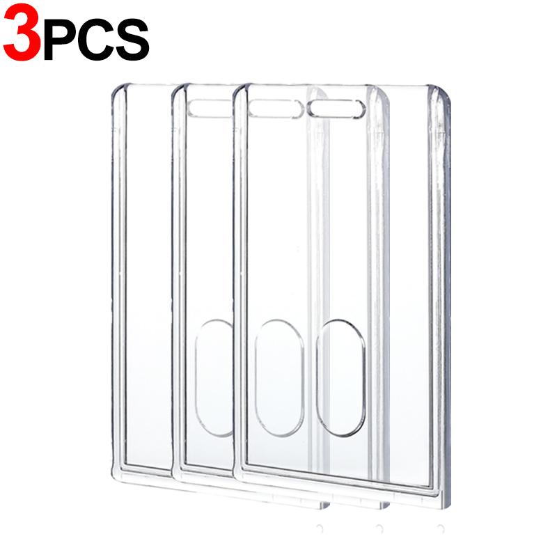10-1Pcs Transparent ID Badge Card Holder Hard Protective Case Acrylic Waterproof Pass Work Card Cover for Office Hospital Staff