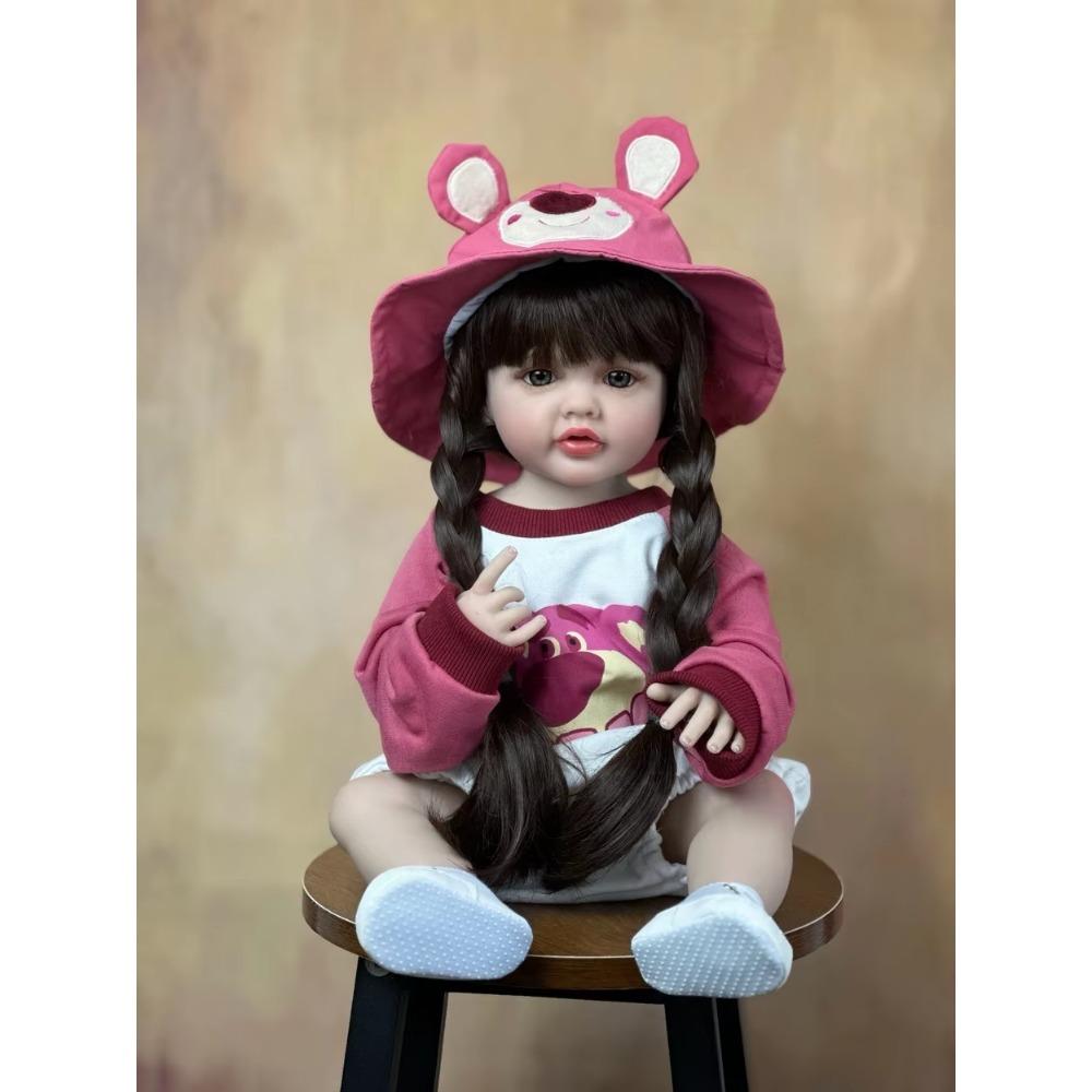 

BZDOLL 55 см 22 дюйми реалістичні повністю силіконові ляльки відродження дитини Bebe новонароджена дівчинка лялька принцеса малюк іграшка подарунок синій