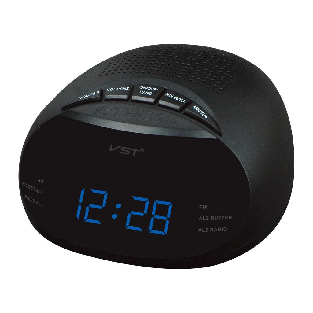 Dual Channel AM/FM LED Clock Radio with Alarm Functions