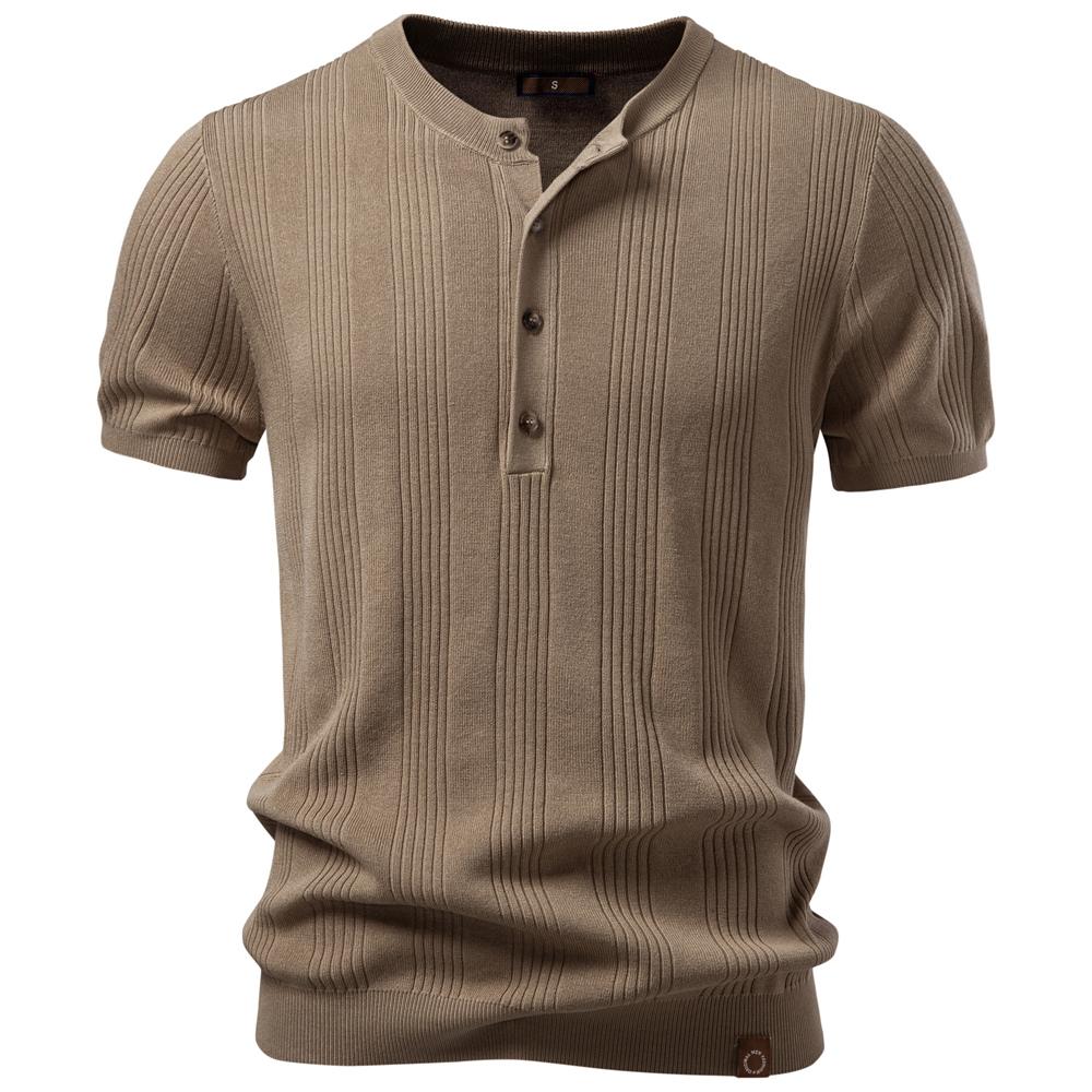 

STORN New Henley Neck T-Shirt Men s Soft Breathable Short Sleeve Casual Daily Wear Lightweight Summer Top for Men S
