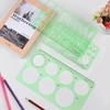 4PCS Circle Template, Plastic Circle and Oval Measuring Templates, Formwork Drawings Templates (Clear Green)