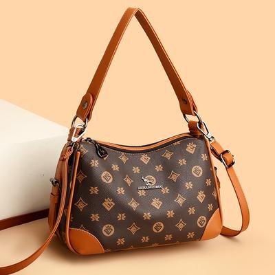 Bag Fashion Printed Women's Shoulder Crossbody Bag Women's Large Capacity Premium Sense Middle Mom Bag