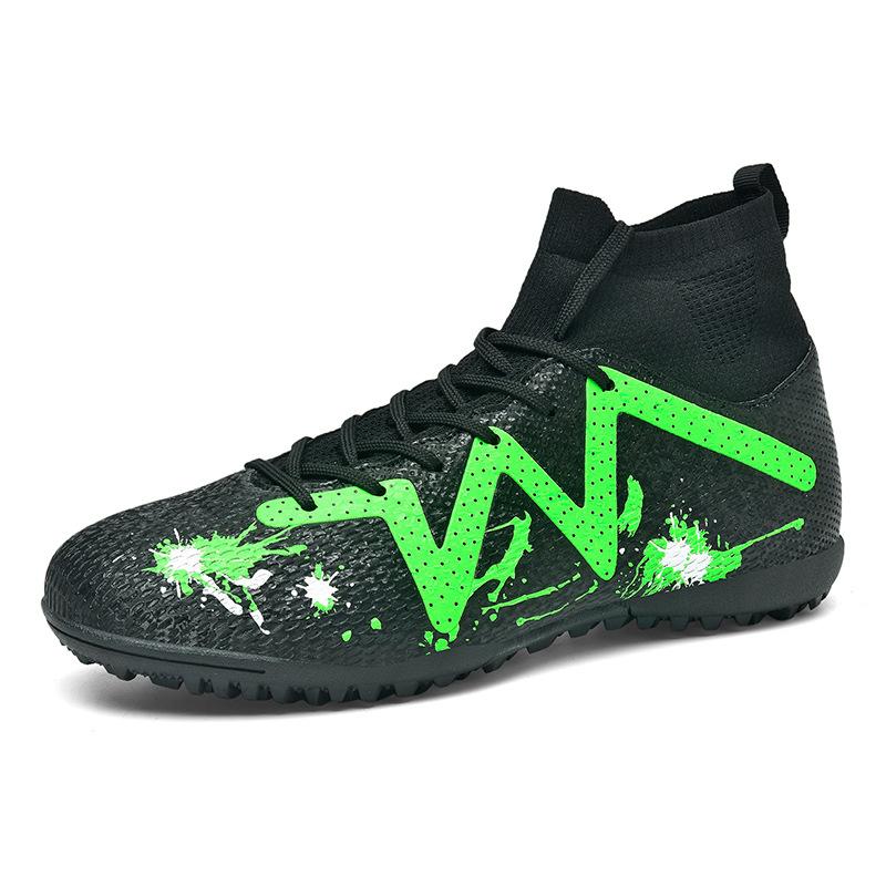 Football Shoes Men's AG Long Nails Artificial Turf Flat Bottom Broken Nails High Top Socks Mouth Outdoor Sports Football Shoes Men